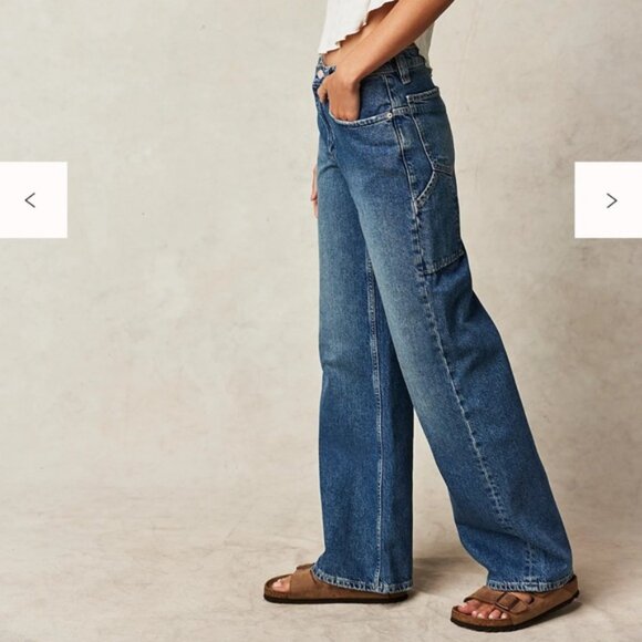 We The Free Tinsley Baggy High Rise Straight Leg Jeans Size 24 - Picture 4 of 15